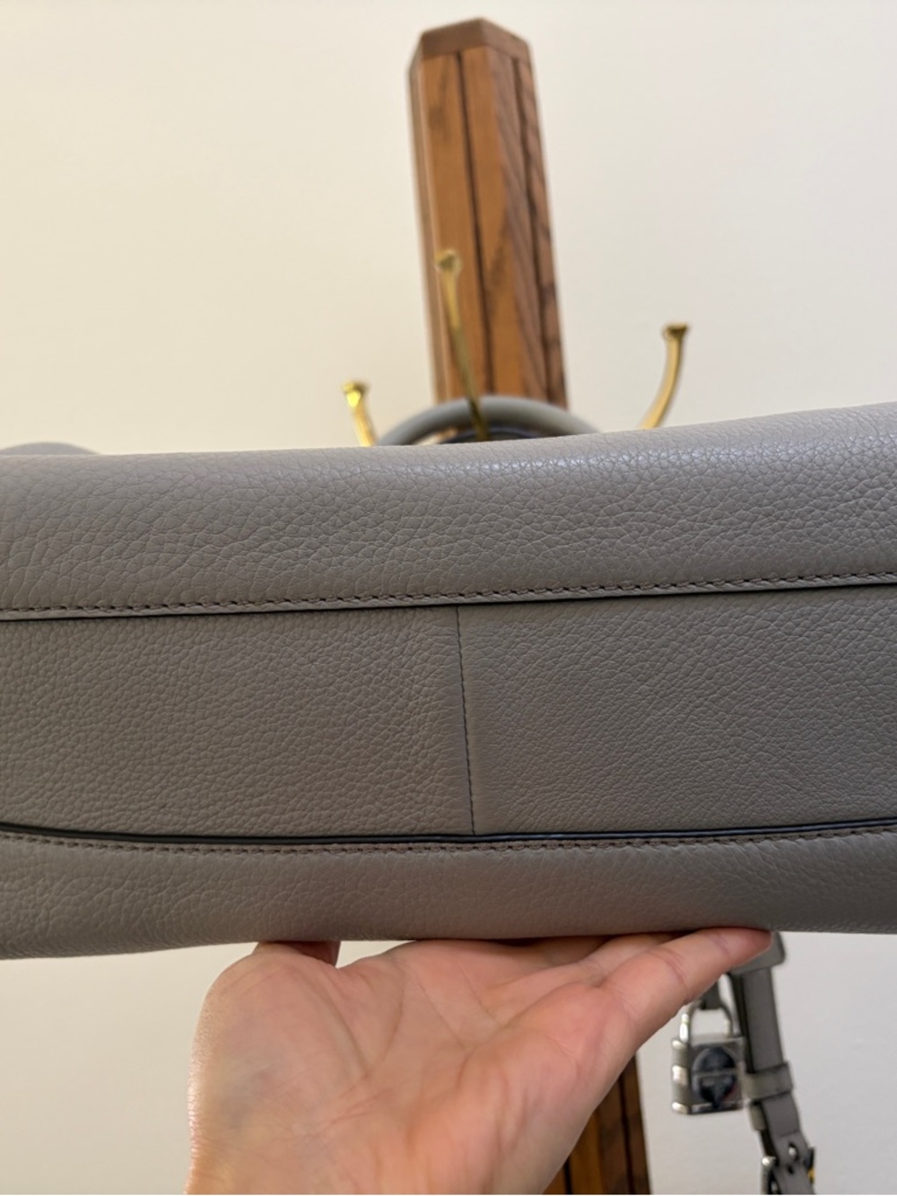 Michael Kors Gray Pebbled Leather Satchel - Picture 9 of 13